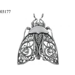 фото Серебряная брошь Мотылек